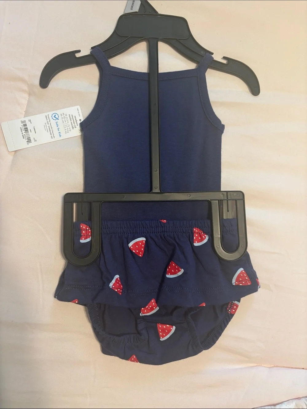 Carter's Navy Tank One-Piece with Red & White Embroidered Text